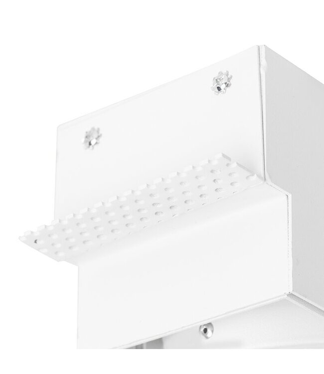 Trimless Inbouw Spot Armatuur, gatmaat 189x89mm, Wit, incl. Stucrand (2x GU10 50mm spot)