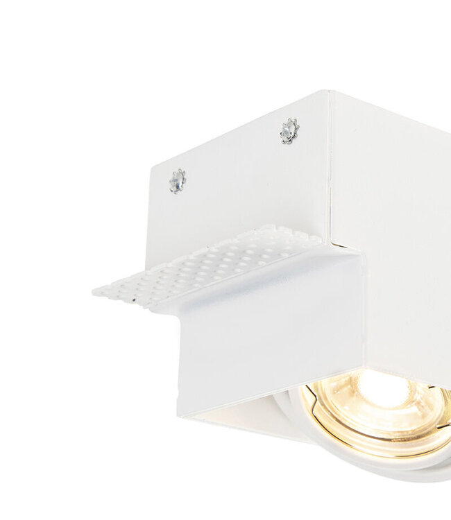 Trimless Inbouw Spot Armatuur, gatmaat 270x89mm, Wit, incl. Stucrand (3x GU10 50mm spot)