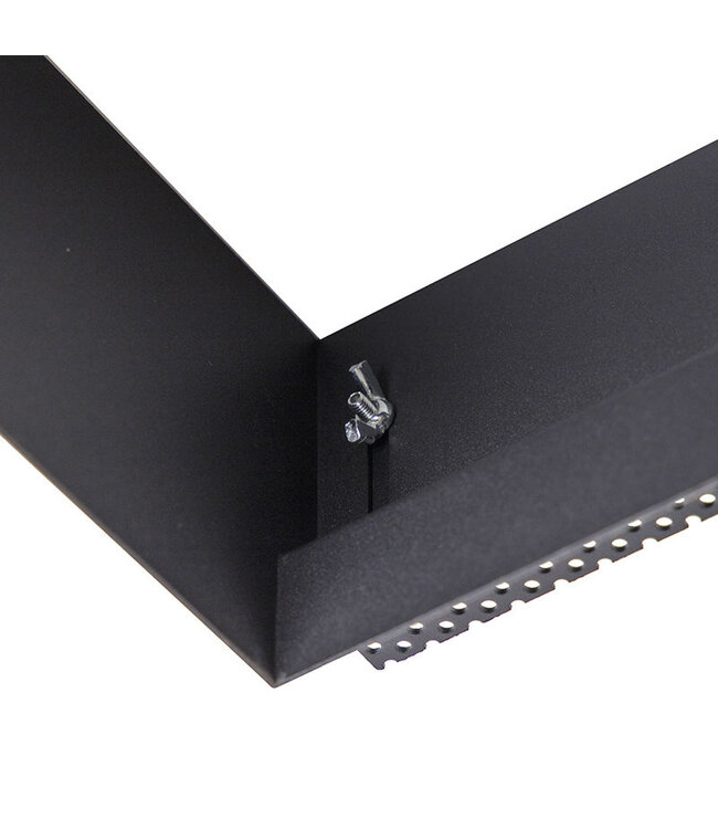 Trimless Inbouw Spot Armatuur, gatmaat 157x157mm, Zwart, incl. Stucrand (1x GU10 AR111 spot)