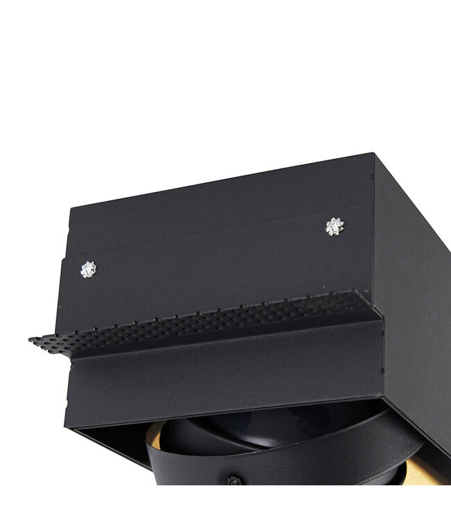 Trimless Inbouw Spot Armatuur, gatmaat 157x157mm, Zwart, incl. Stucrand (1x GU10 AR111 spot)