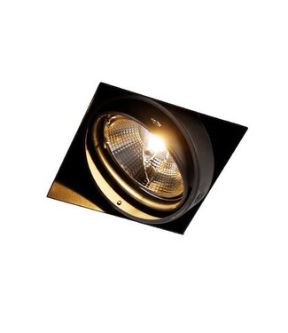 Trimless Inbouw Spot Armatuur, gatmaat 157x157mm, Zwart, incl. Stucrand (1x GU10 AR111 spot)