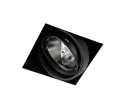Trimless Inbouw Spot Armatuur, gatmaat 157x157mm, Zwart, incl. Stucrand (1x GU10 AR111 spot), foto 5 van 6