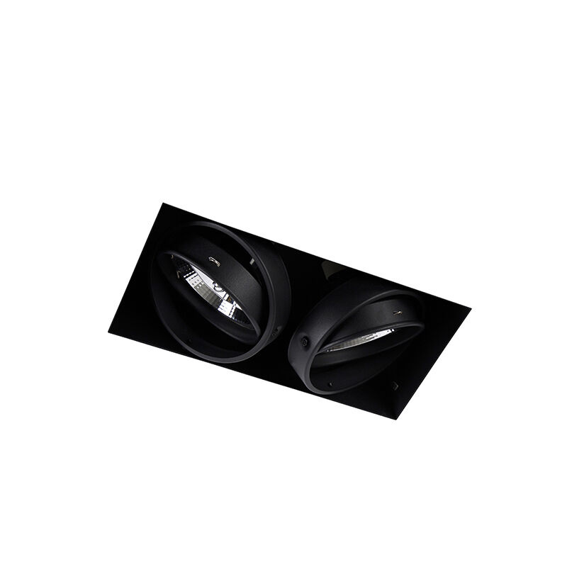 Trimless Inbouw Spot Armatuur, gatmaat 300x157mm, Zwart, incl. Stucrand (2x GU10 AR111 spot), foto 3 van 6