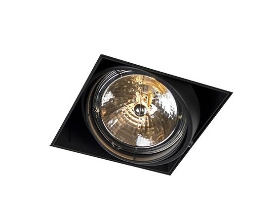 Trimless Inbouw Spot Armatuur, gatmaat 157x157mm, Zwart, incl. Stucrand (1x G53 AR111 spot)