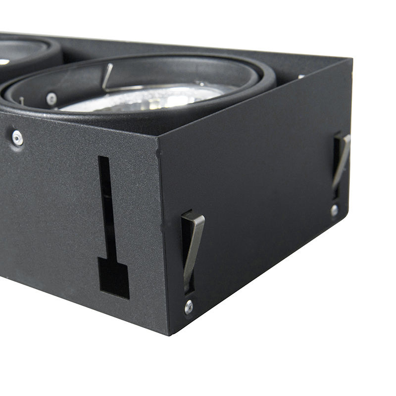 Trimless Inbouw Spot Armatuur, gatmaat 300x157mm, Zwart, incl. Stucrand (2x G53 AR111 spot), foto 6 van 6
