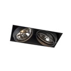 Trimless Inbouw Spot Armatuur, gatmaat 300x157mm, Zwart, incl. Stucrand (2x G53 AR111 spot)