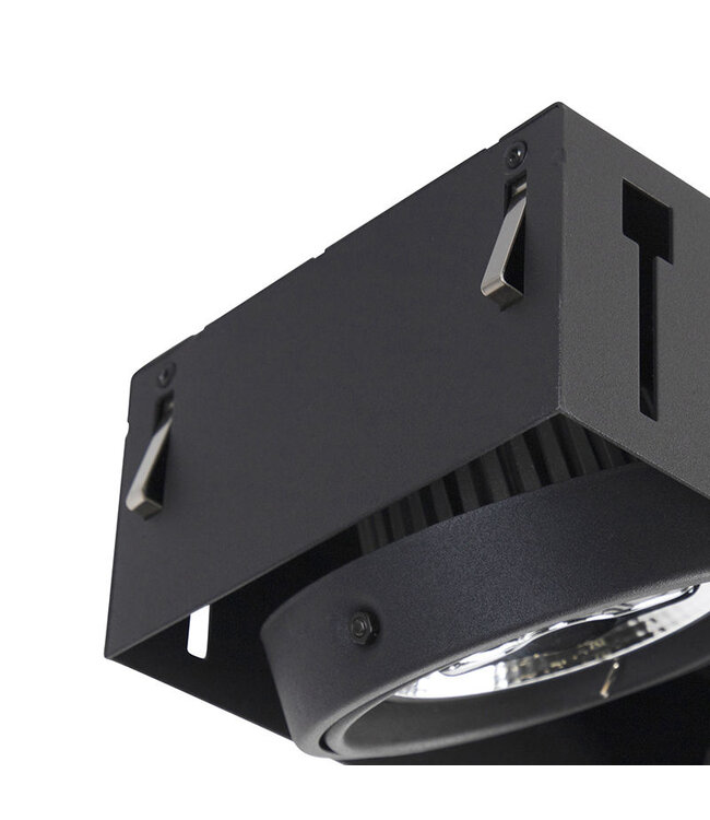 Trimless Inbouw Spot Armatuur, gatmaat 450x157mm, Zwart, incl. Stucrand (3x G53 AR111 spot)