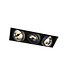 Trimless Inbouw Spot Armatuur, gatmaat 450x157mm, Zwart, incl. Stucrand (3x G53 AR111 spot)