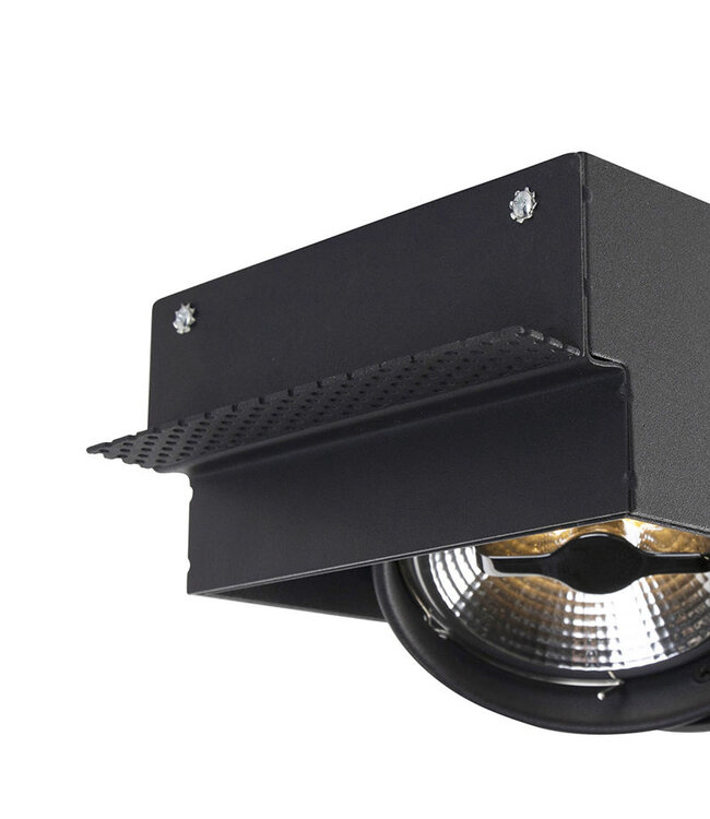 Trimless Inbouw Spot Armatuur, gatmaat 450x157mm, Zwart, incl. Stucrand (3x G53 AR111 spot)