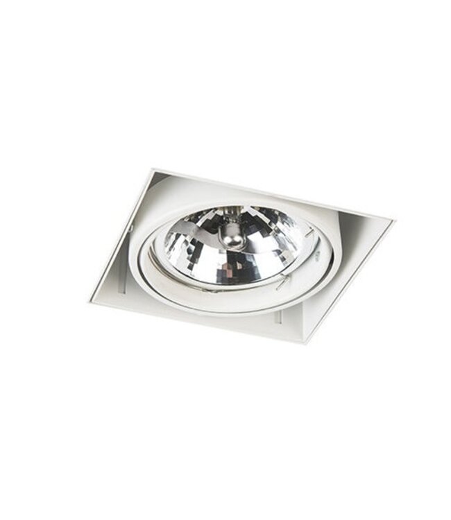 Trimless Inbouw Spot Armatuur, gatmaat 157x157mm, Wit, incl. Stucrand (1x G53 AR111 spot)