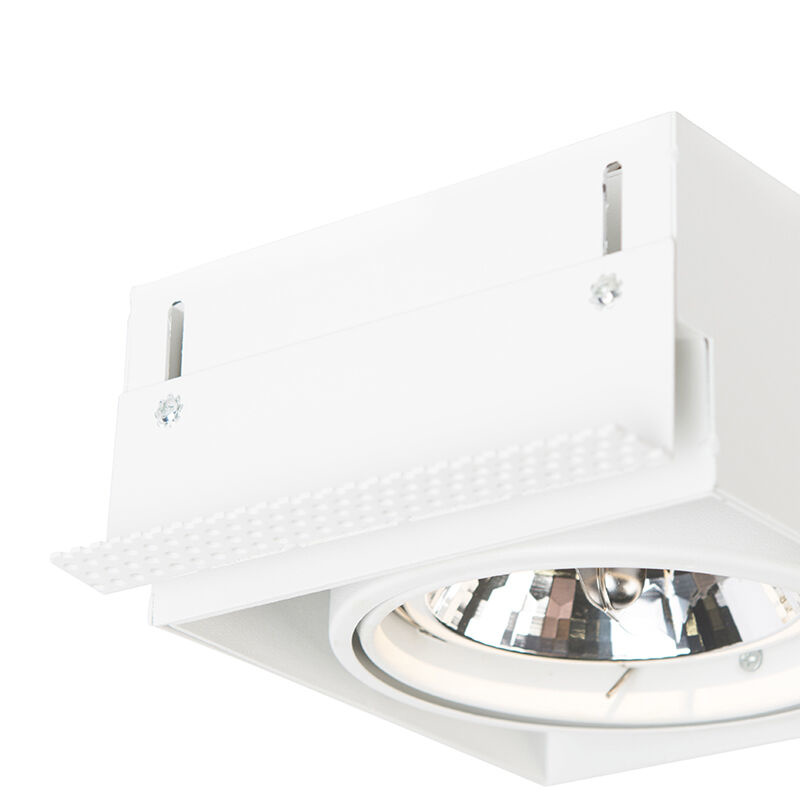Trimless Inbouw Spot Armatuur, gatmaat 157x157mm, Wit, incl. Stucrand (1x G53 AR111 spot), foto 6 van 6