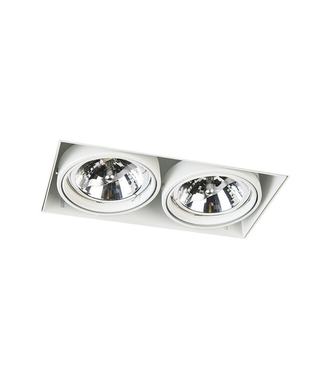 Trimless Inbouw Spot Armatuur, gatmaat 300x157mm, Wit, incl. Stucrand (2x G53 AR111 spot)
