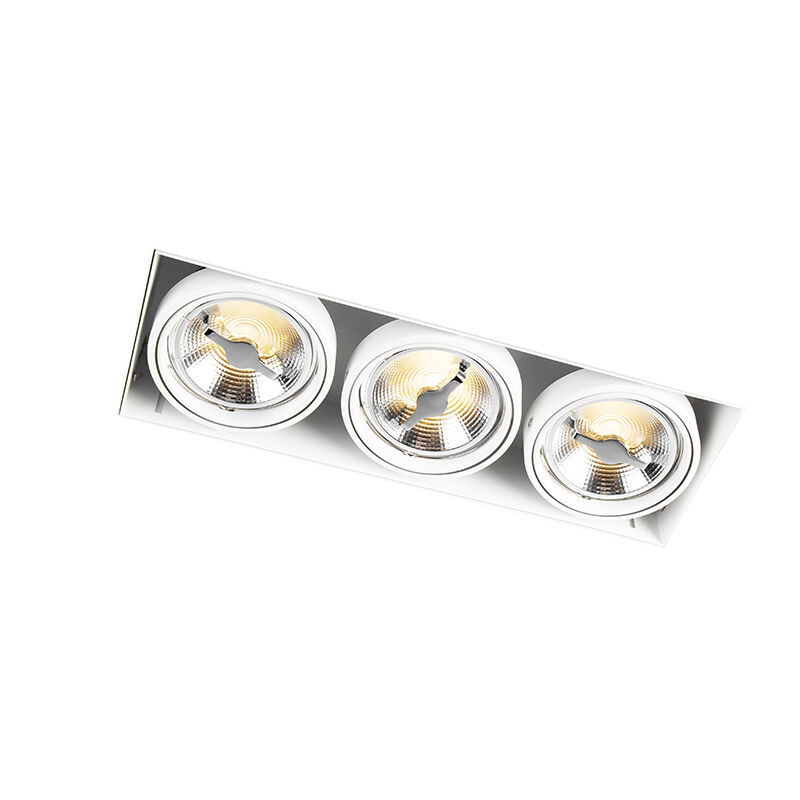 Trimless Inbouw Spot Armatuur, gatmaat 450x157mm, Wit, incl. Stucrand (3x G53 AR111 spot), foto 3 van 6