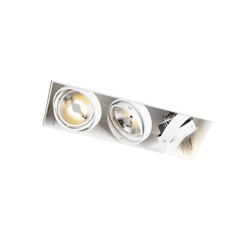 Trimless Inbouw Spot Armatuur, gatmaat 450x157mm, Wit, incl. Stucrand (3x G53 AR111 spot), foto 2 van 6