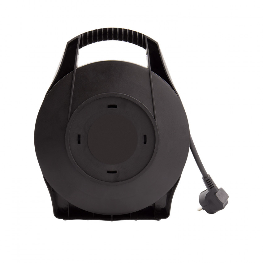 Kabelhaspel 10 meter + 4x Schuko 16A 220-250VAC , Snoerdikte: 3x 1,5mm2, Max: 1100 / 3200W, IP20, inclusief kinderbeveiliging en overspanningsbeveiliging, foto 2 van 4