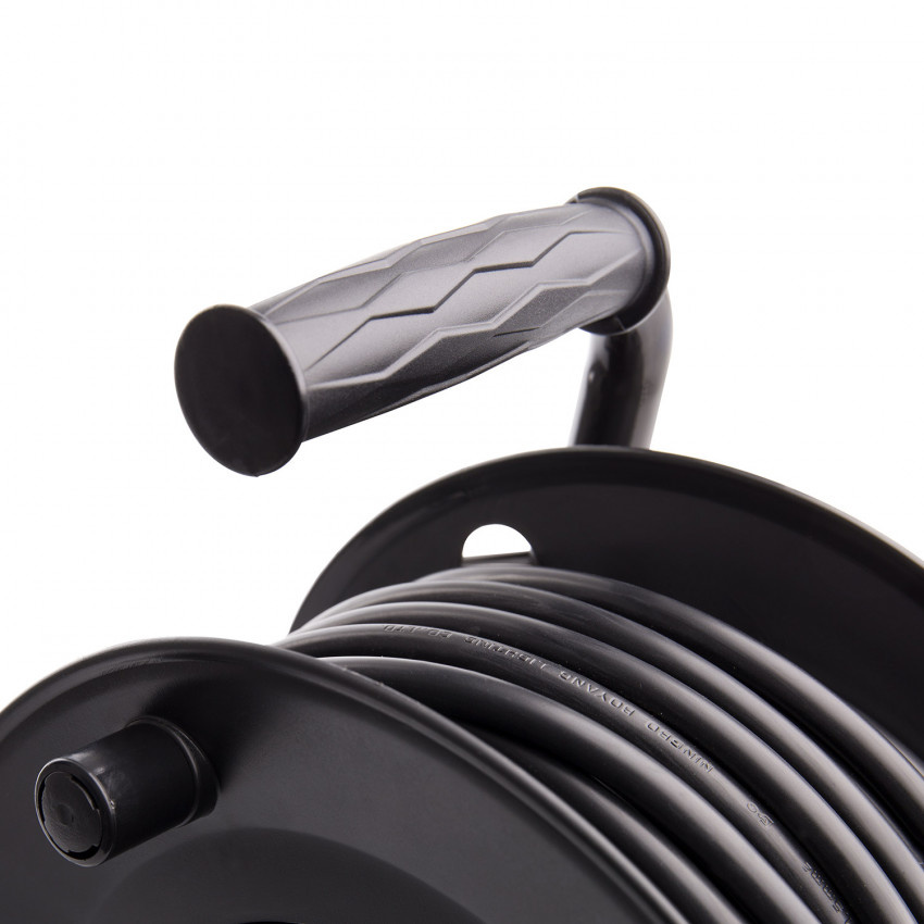 Kabelhaspel 25 meter + 4x Schuko 16A 220-250VAC , Snoerdikte: 3x 1,5mm2, Max: 1100/ 3200W, IP20, inclusief kinderbeveiliging en overspanningsbeveiliging, foto 4 van 6
