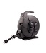 Automatische Kabelhaspel Zwart 15 meter + 4x Schuko 16A 220-250VAC , Snoerdikte: 3x 1,5mm2, Max: 1000/ 3000W, IP44 (Spatwaterbestendig), inclusief kinderbeveiliging en overspanningsbeveiliging