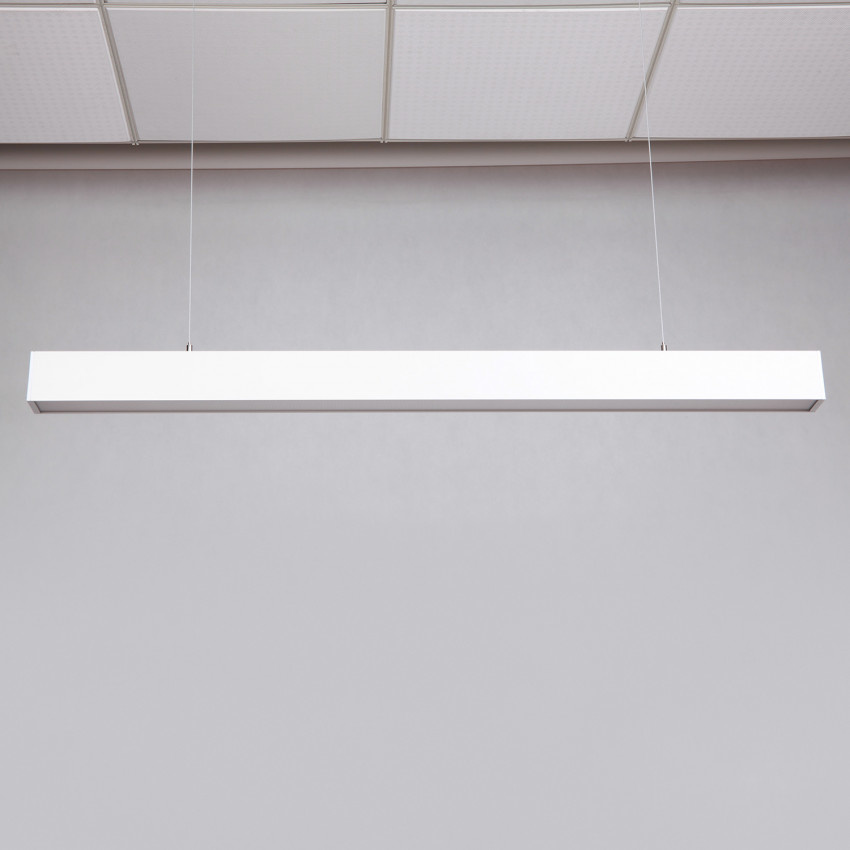 Led Linear Lamp 120cm met <UGR19 Diffuser, 40w, 4000 Lumen (100lm/w), Witkleurige Behuizing, (Optioneel Dimbaar), 3 Jaar Garantie, foto 4 van 6