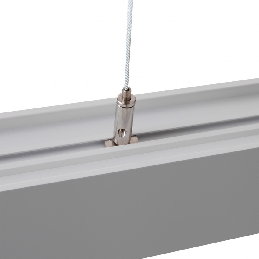 Led Linear Lamp 120cm met <UGR19 Diffuser, 40w, 4000 Lumen (100lm/w), Zilverkleurige Behuizing, (Optioneel DImbaar), 3 Jaar Garantie, foto 4 van 6