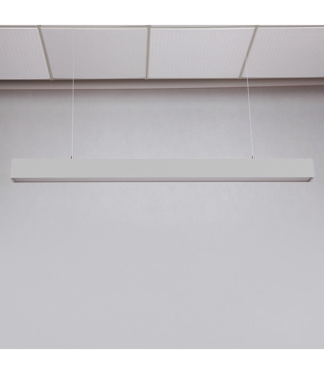 Led Linear Lamp 120cm met <UGR19 Diffuser, 40w, 4000 Lumen (100lm/w), Zilverkleurige Behuizing, (Optioneel DImbaar), 3 Jaar Garantie