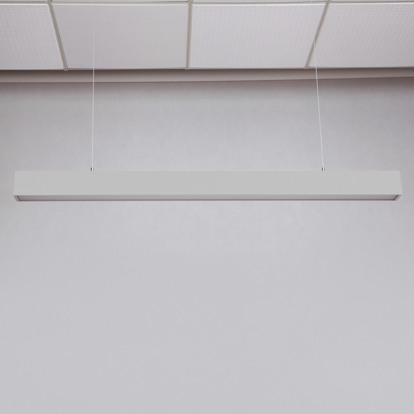 Led Linear Lamp 120cm met <UGR19 Diffuser, 40w, 4000 Lumen (100lm/w), Zilverkleurige Behuizing, (Optioneel DImbaar), 3 Jaar Garantie, foto 5 van 6