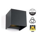 LED Wandlamp Cube 2x3 Watt, 2x 270 Lumen, 3000K Warm wit, Dimbaar, IP65, Grijs, 2 Jaar Garantie