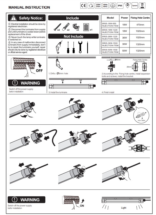 PH Led Tri Proof 60cm, 18w, 2160 Lumen, Philips LED Driver, LumiLEDS, IP65, 3 jaar garantie, foto 3 van 6