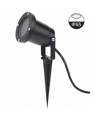 Aluminium Prikspot met GU10 Fitting, Zwart, IP65