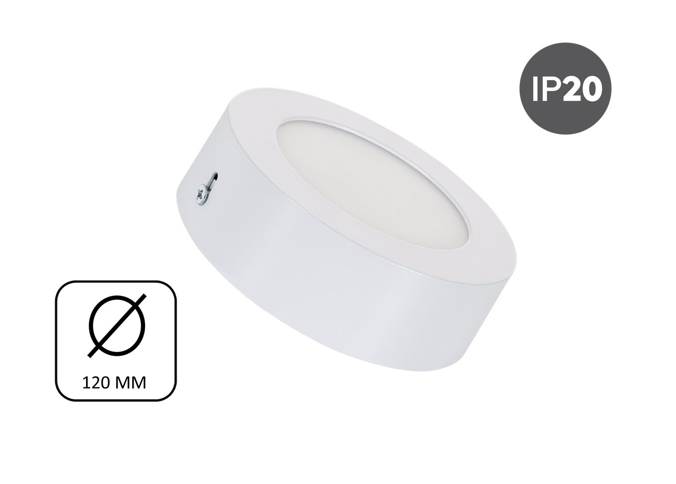 Opbouw LED Downlighter 6w, 480 Lumen, Ø120mm, Wit, IP20, 2 Jaar Garantie, foto 2 van 6