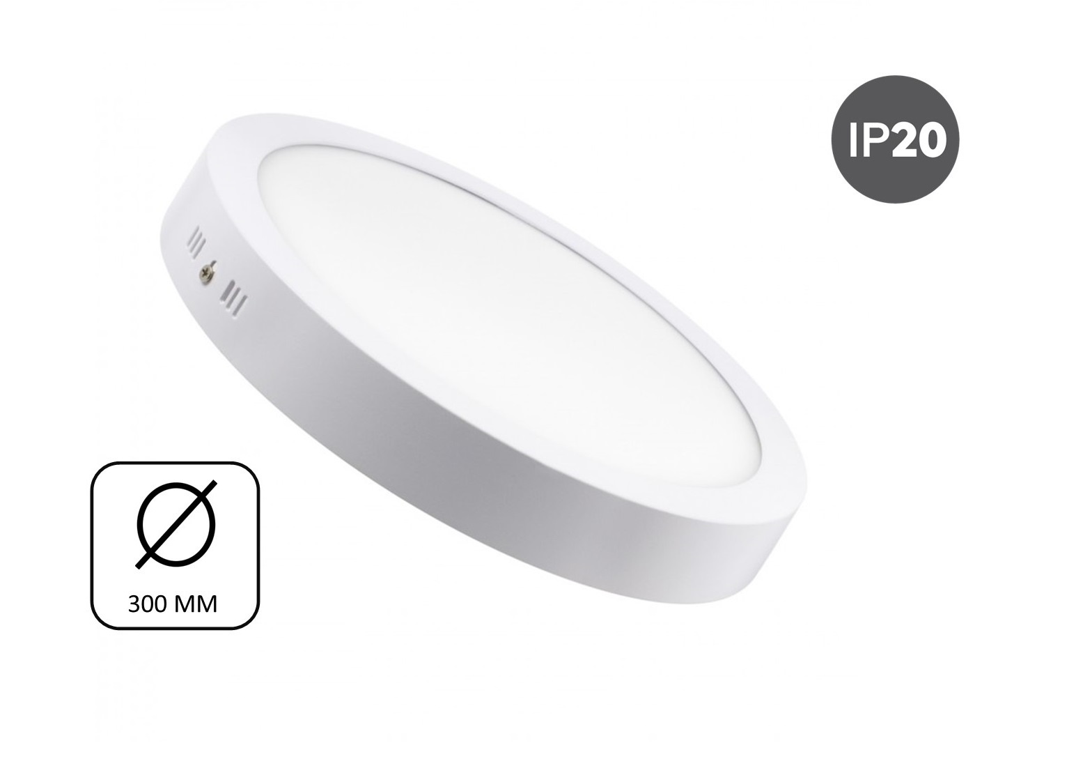 Opbouw LED Downlighter 24w, 1900 Lumen, Ø300mm, Wit, IP20, 2 Jaar Garantie, foto 2 van 6