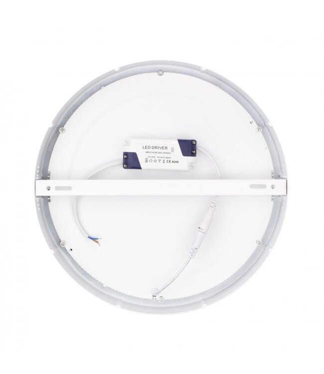 Opbouw LED Downlighter 24w, 1900 Lumen, Ø300mm, Wit, IP20, 2 Jaar Garantie