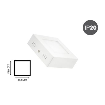 Opbouw LED Downlighter Vierkant 6w, 480 Lumen, 120x120mm, Wit, IP20, 2 Jaar Garantie