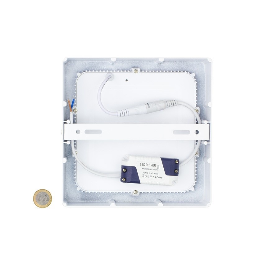 Opbouw LED Downlighter Vierkant 12w, 880 Lumen, 170x170mm, Wit, IP20, 2 Jaar Garantie, foto 3 van 6