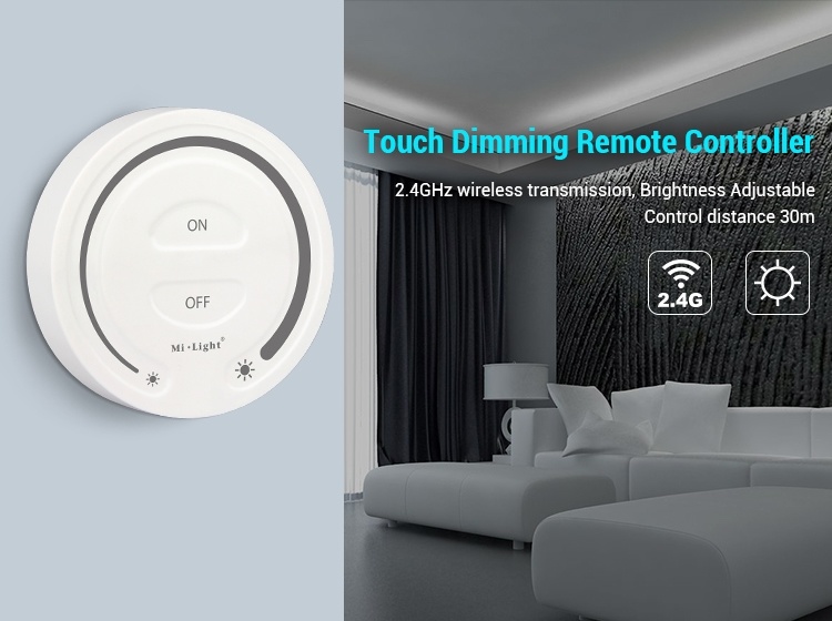 MiBoxer Draai Muurbediening Single Color, 1-Zone, Wit, 2.4Ghz - FUT087, foto 2 van 6
