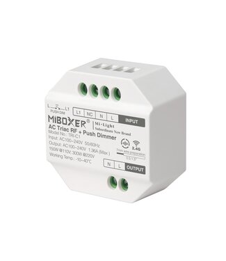 Miboxer Draadloze Triac LED Dimmer, 2.4GHz, Max 300 watt