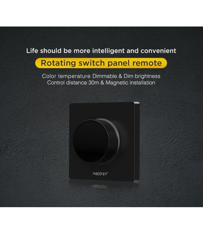 MiBoxer Draai Muurbediening  Single Color & CCT, 1-Zone, Zwart
