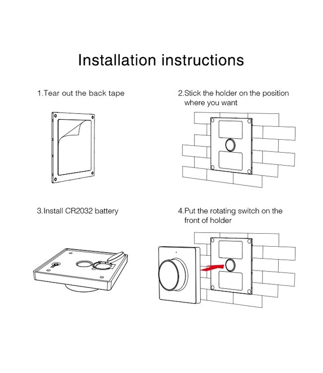 MiBoxer Draai Muurbediening  Single Color en CCT, 1-Zone, Wit