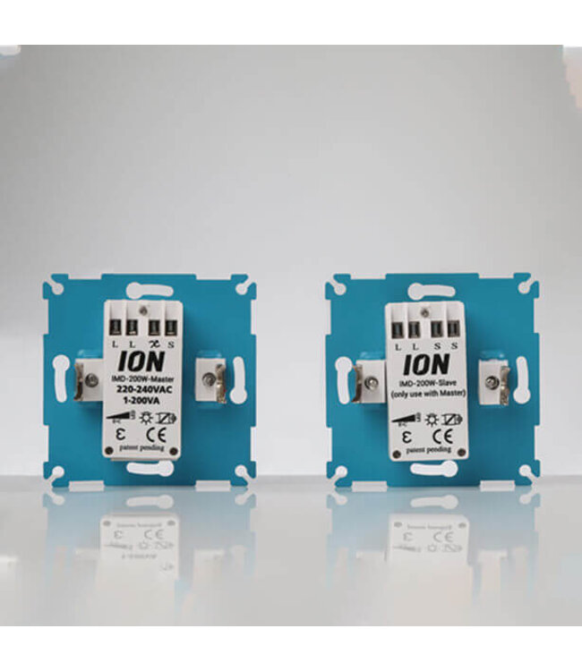 ION INDUSTRIES - Hotelschakeling DUO Pack Inbouw LED Dimmer Slave | 0.3-200 Watt