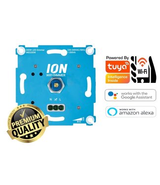 ION INDUSTRIES - Wifi Inbouw LED Dimmer 0.3-200 Watt | Zonder Nul-Draad | Werkt via Tuya App / Google Assistant / Amazon Alexa