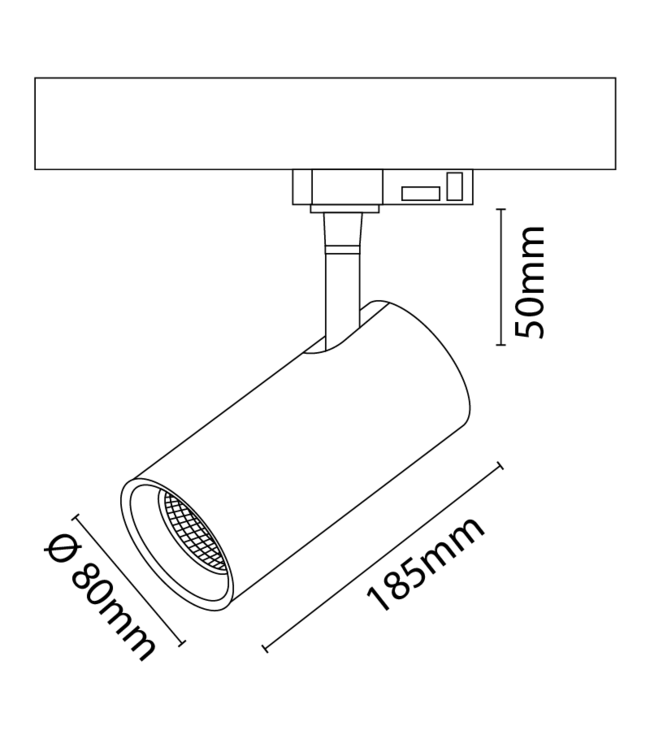 3 Fase Rail Spot Era 20w, 1800 Lumen, Witkleurige behuizing, 2 Jaar Garantie