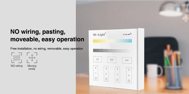 MiBoxer Wandbediening Single Color en CCT (Batterij Versie)- 2.4Ghz - B2W, foto 5 van 6