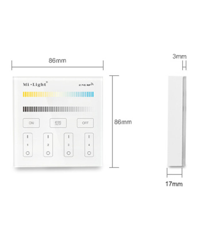 MiBoxer Wandbediening Single Color en CCT (Batterij Versie)