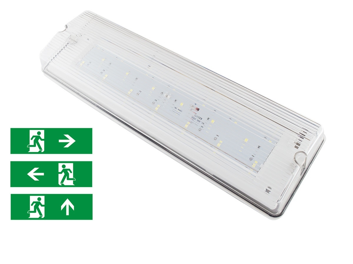 LED Opbouw Noodverlichtingsarmatuur 6,5w, 420 Lumen, IP65, Met pijlaanduiding, 3 Jaar garantie