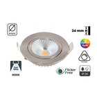 UITVERKOOP: Inbouw LED Spot 5w Flat, 450 Lumen, 4000K, Kantelbaar, IP54, Dimbaar, CRI90, Staal Armatuur, Gatmaat 75mm, 2 Jaar Garantie