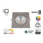 Inbouw LED Spot 5w Flat Vierkant, 450 Lumen, Dim To Warm, Kantelbaar, IP54, Dimbaar, CRI90, Staal Armatuur, Gatmaat 75mm, 2 Jaar Garantie