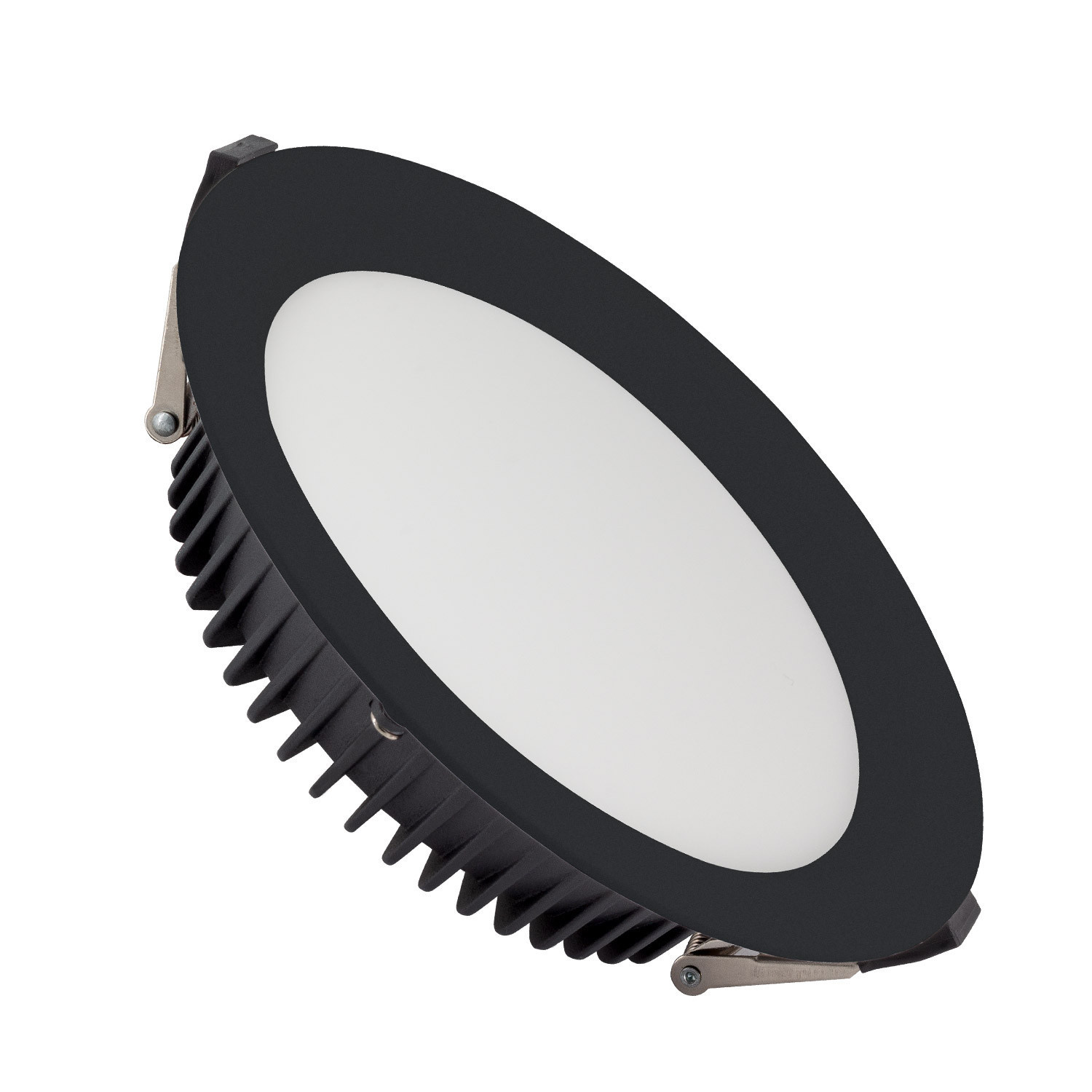 Led Downlighter Zwart N-Sarea 40w, 5000 Lumen, gatmaat Ø200mm, UGR<19, Samsung LEDS, Lifud LED Driver, 3 Jaar Garantie, foto 5 van 6