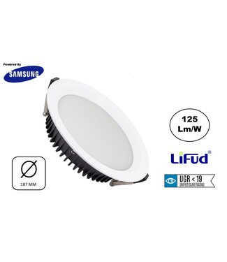 Led Downlighter Wit N-Sarea 20w, 2500 Lumen, gatmaat Ø155mm, UGR<19, Samsung LEDS, Lifud LED Driver, 3 Jaar Garantie