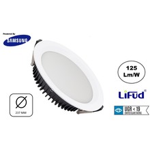 Led Downlighter Wit N-Sarea 50w, 6250 Lumen, gatmaat Ø200mm, UGR<19, Samsung LEDS, Lifud LED Driver, 3 Jaar Garantie