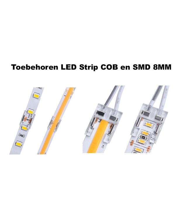 Led Strip Connector t.b.v. Led Strip COB/SMD 8mm