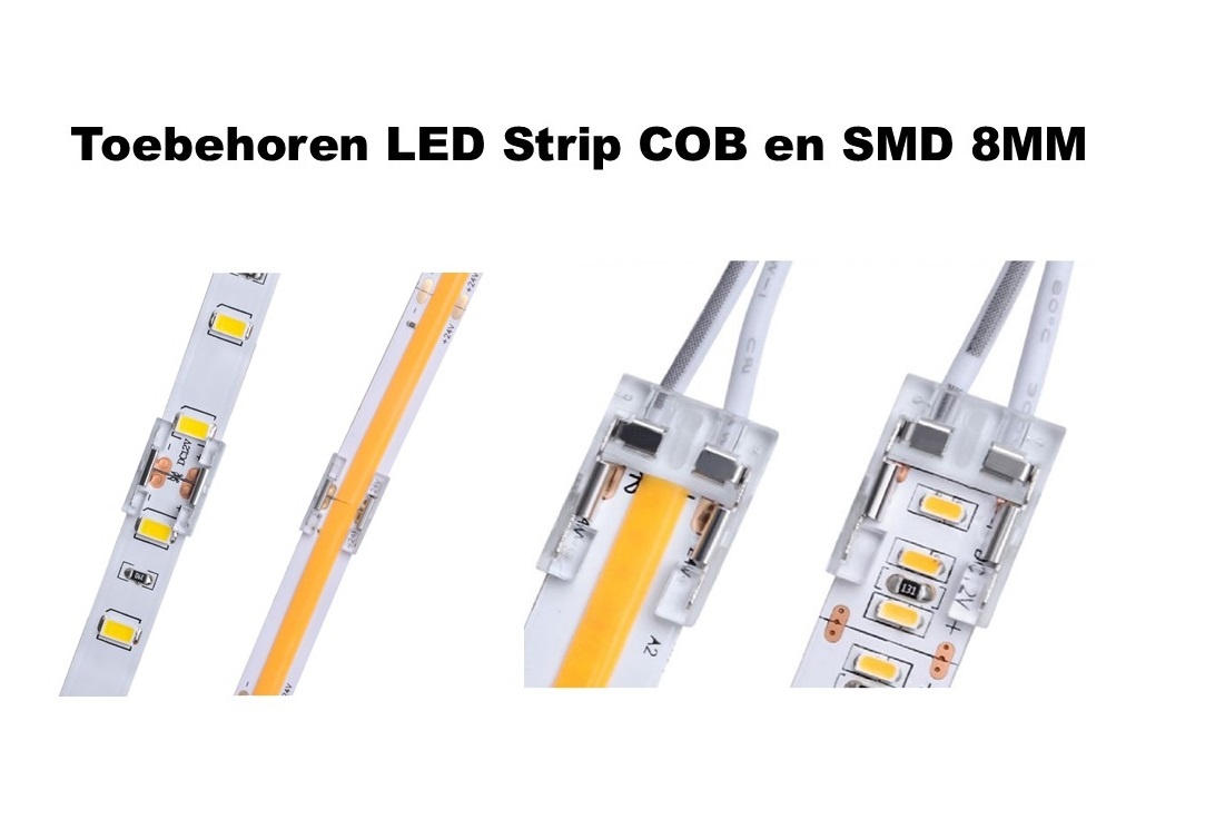 Led Strip Connector t.b.v. Led Strip COB/SMD 8mm, foto 2 van 5